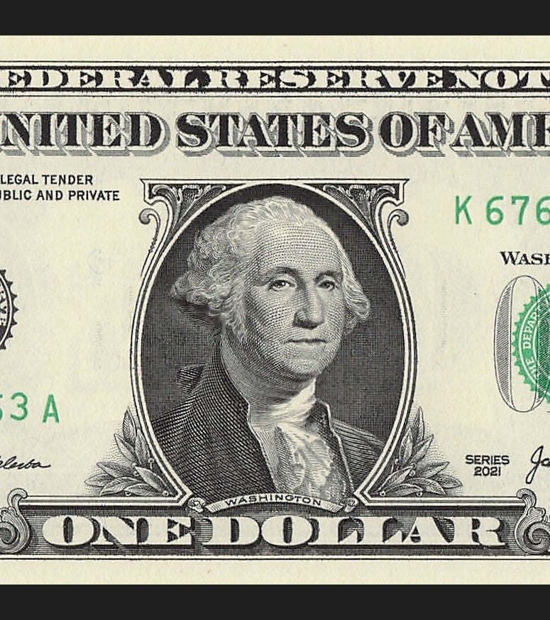 Mini Counting Ladder One Dollar Bill Fancy Serial Number 2021 $1 KA 65 64 63