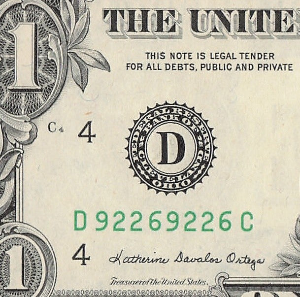 Repeater Fancy Serial Number One Dollar Bill 1985 2s 6s 9s DC Block