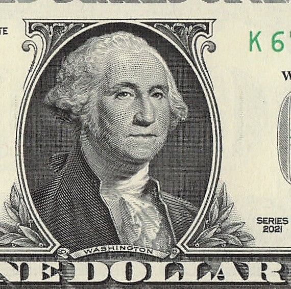 Mini Counting Ladder One Dollar Bill Fancy Serial Number 2021 $1 KA 65 64 63