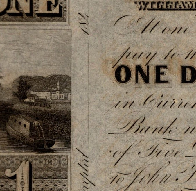 Williams Port Obsolete Maryland 1840s Era UNC $1 Buying 1 Note
