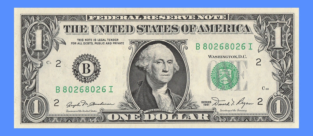 Repeater Fancy Serial Number One Dollar Bill 1981 0s 2s 6s 8s BI