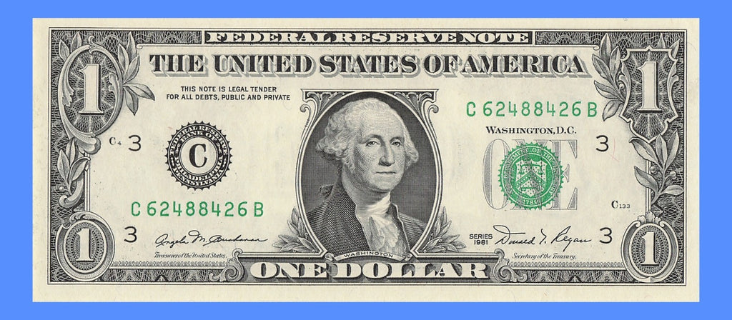 Radar Fancy Serial Number One Dollar Bill 1981 2s 4s 6s 8s  CB  All Even