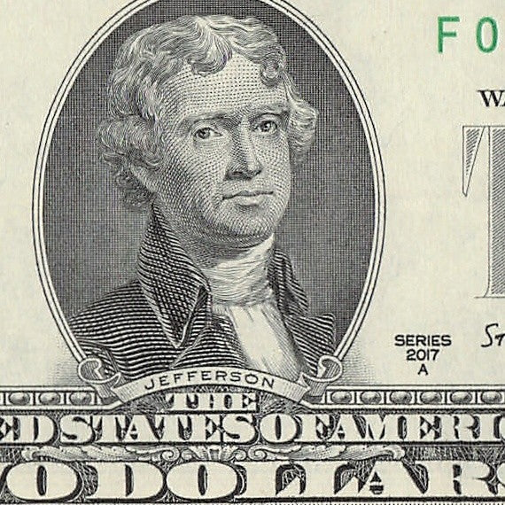 Two Dollar Bill Fancy Serial Number 2017A $2 Triple Quad Trinary 0s 4s 8s