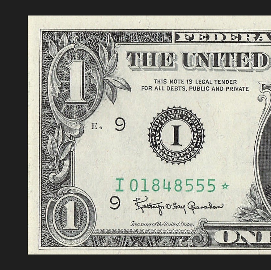 Star Note One Dollar Bill 1963 $1 I* Block Minneapolis Run 1 UNC