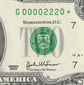 Binary Low Serial Number Star Note Two Dollar Bill G00002220* 2s 0s Chicago