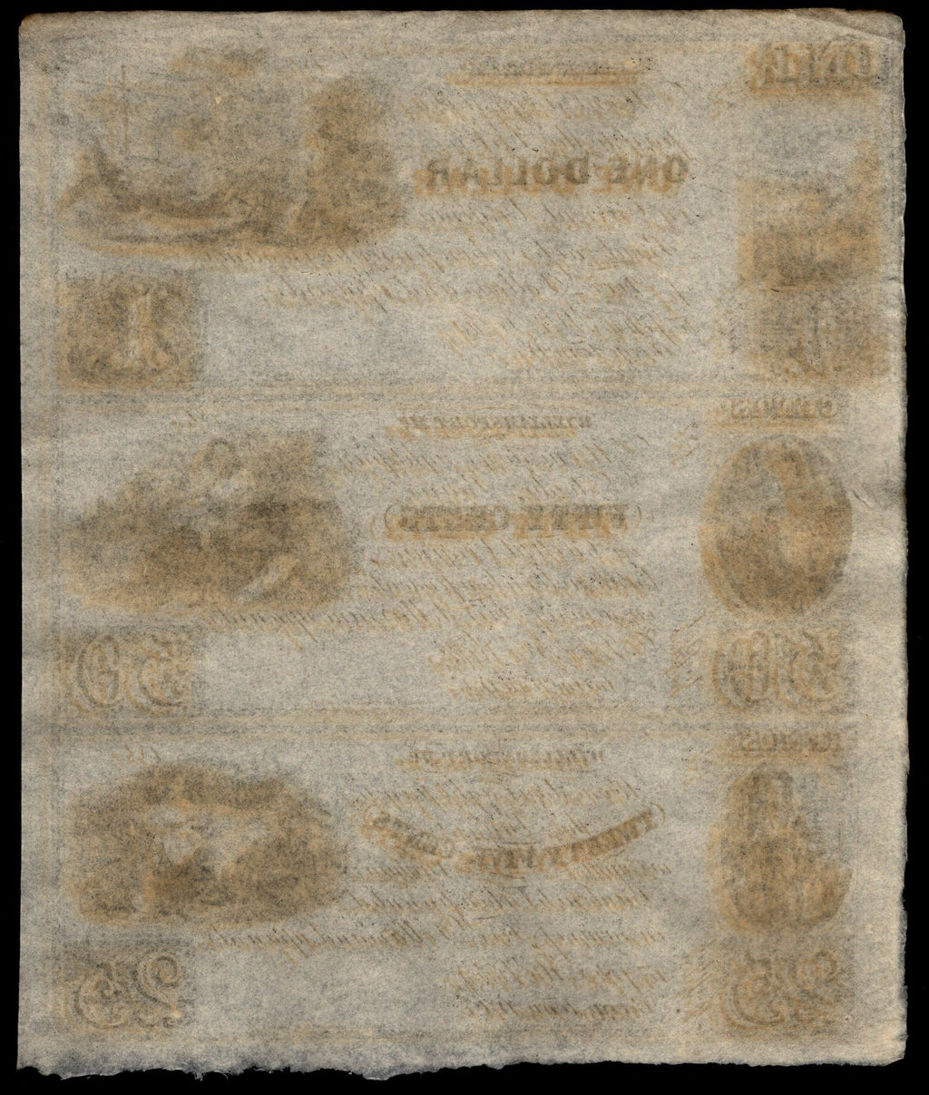 Williams Port Obsolete Maryland Uncut Sheet 1840s Era UNC 25 Cent 50 Cent $1