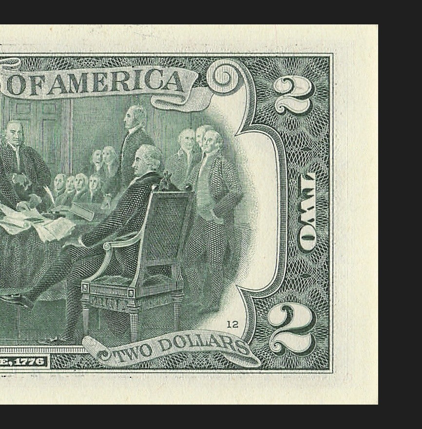 Binary Two Dollar Bill Fancy Serial Number 2017A $2 Binary 3s 5s