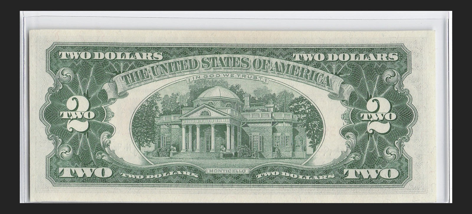 Five of a Kind 5s Fancy Serial Number Two Dollar Red Seal $2 1963A
