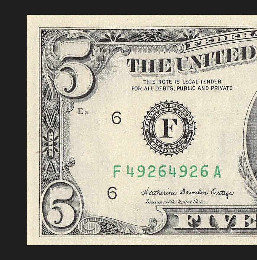 Repeater Fancy Serial Number Five Dollar Bill $5 1985 FA Block 4s 9s 2s 6s