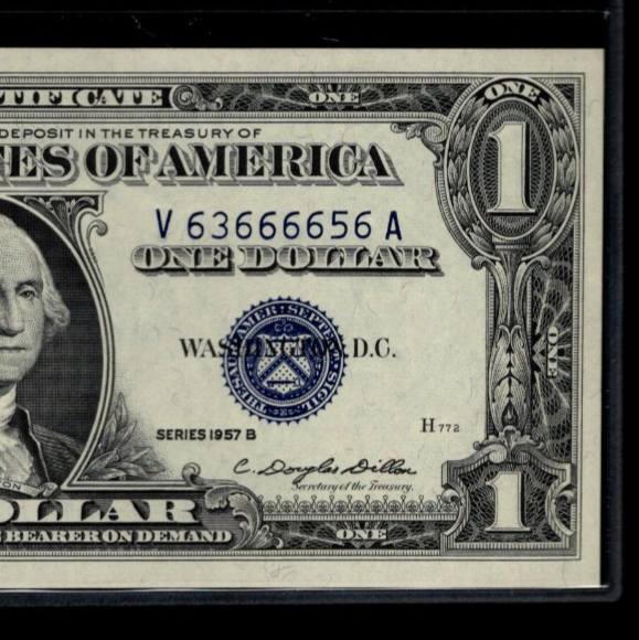 Six of a Kind 6s Silver Certificate One Dollar Bill 1957B UNC