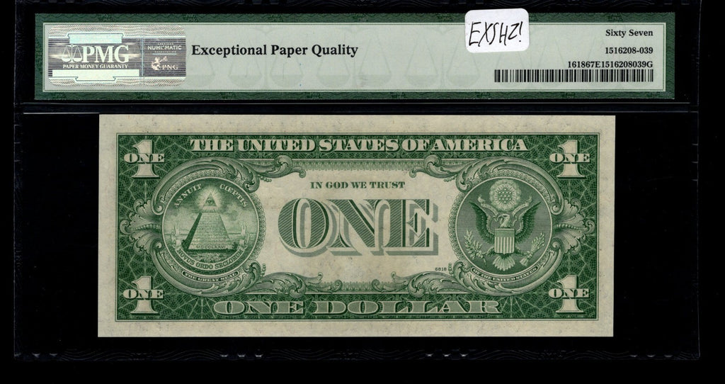 One Dollar Silver Certificate FR 1618 PMG 67 1935H $1 Motto Note