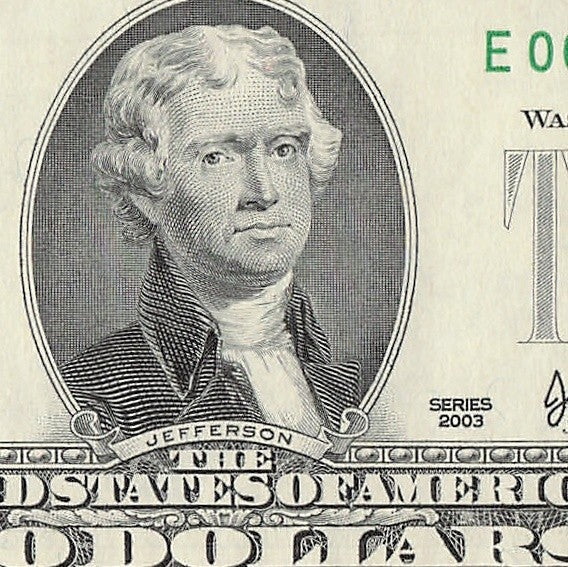 Binary Low Serial Number Star Note Two Dollar Bill E00003303* 3s 0s Richmond
