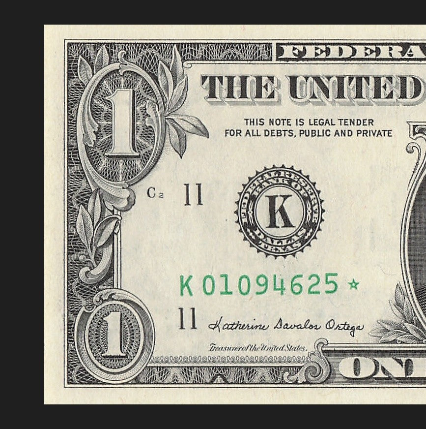 Star Note One Dollar Bill 1981A $1 K* Block Dallas Run 1 640K Productions UNC