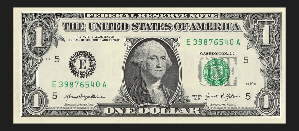 Six Digit Ladder Fancy Serial Number One Dollar Bill 9s 8s 7s 6s 5s 4s 2021 $1