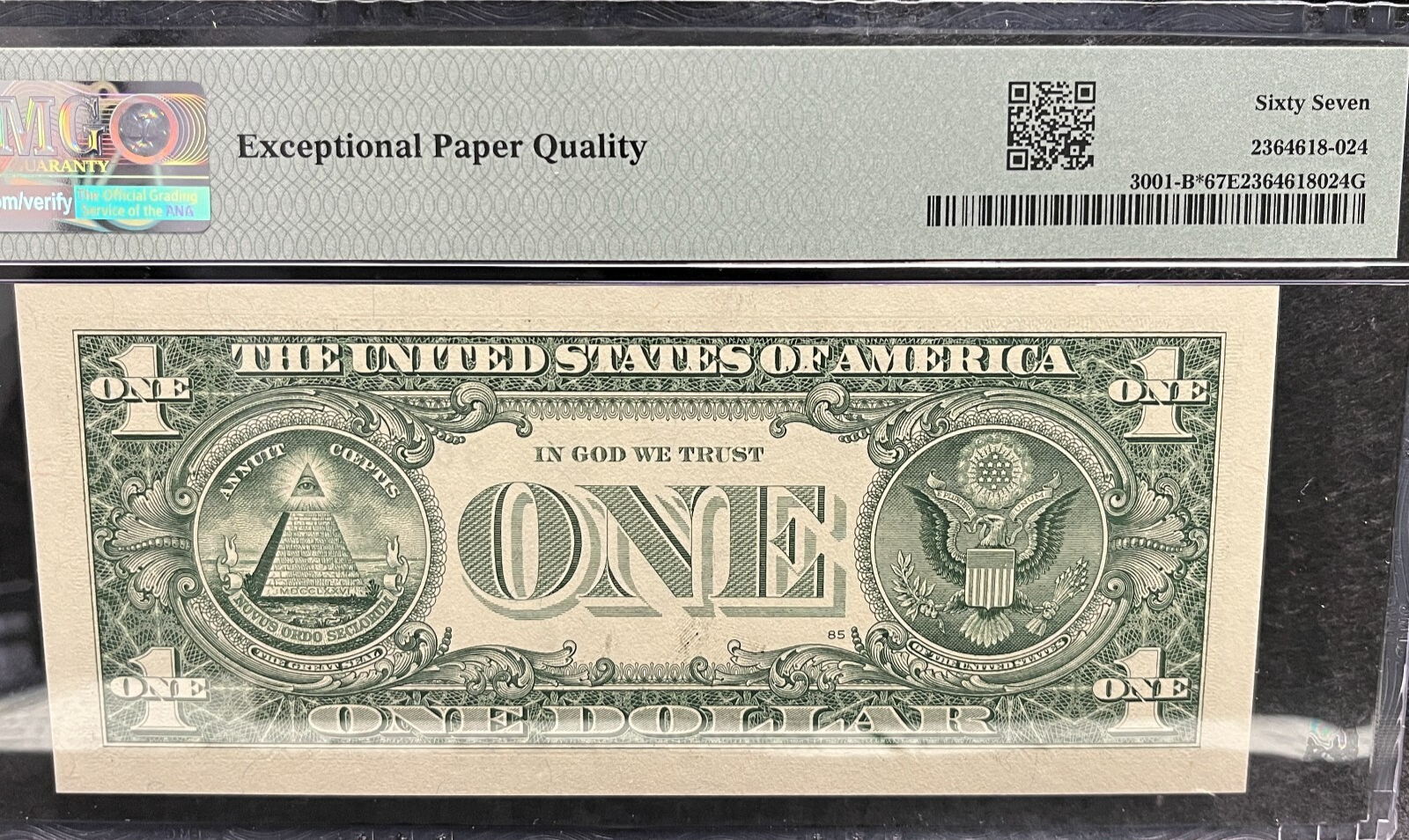 2013 B Duplicate Star Note Error One Dollar Bill B04422424* 67EPQ FW Trinary