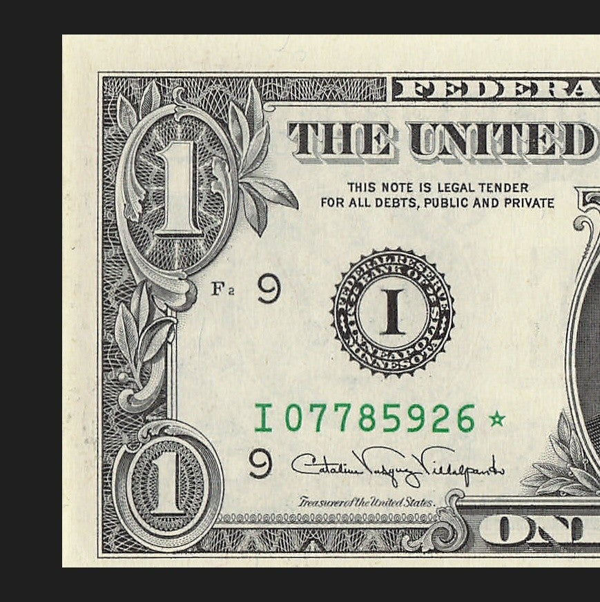 Star Note One Dollar Bill 1988A $1 I* Block Minneapolis Run 3 640K Sheet