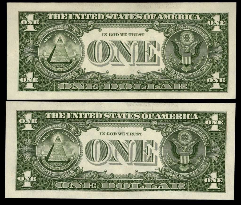 Radar Serial Number Set One Dollar Bills 1985 $1 BB Block Palindromes