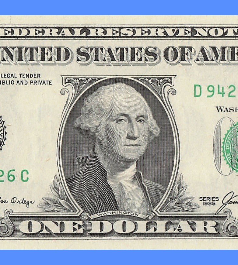 Repeater Fancy Serial Number One Dollar Bill 1985 2s 4s 6s 9s DC Block