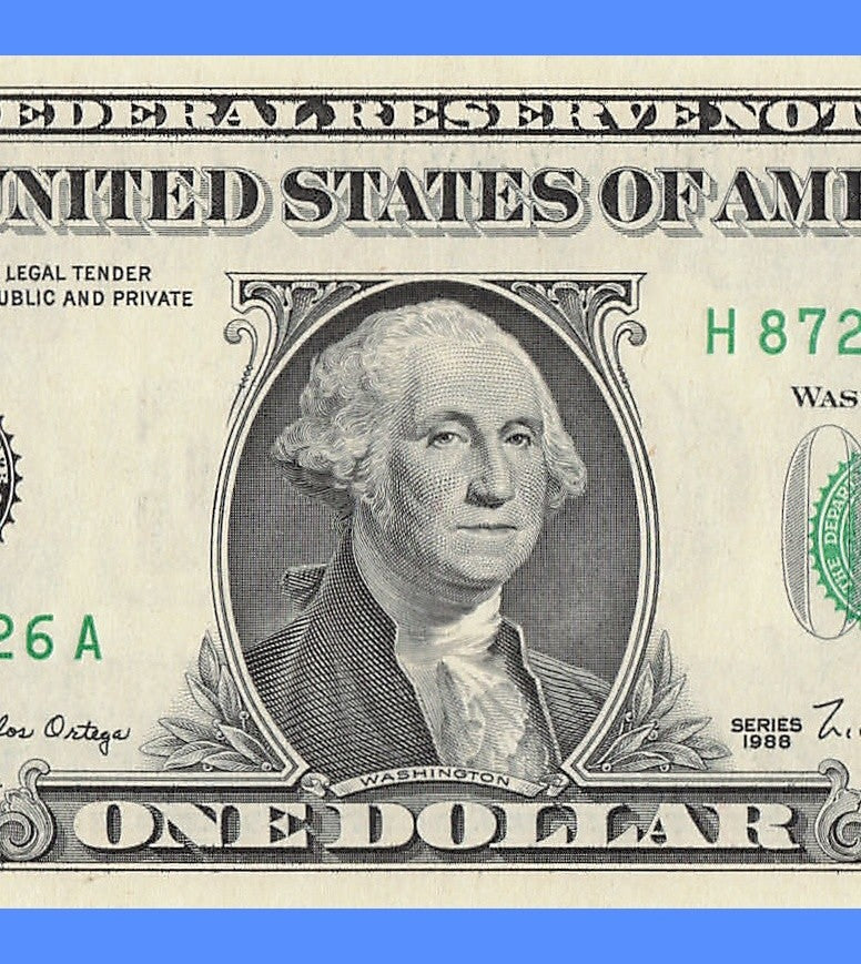 Repeater Fancy Serial Number One Dollar Bill 8s 2s 7s 6s 1988 HA Block