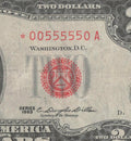 Binary 0s 5s Fancy Serial Number Two Dollar Red Seal Star Note Five in a Row 5s