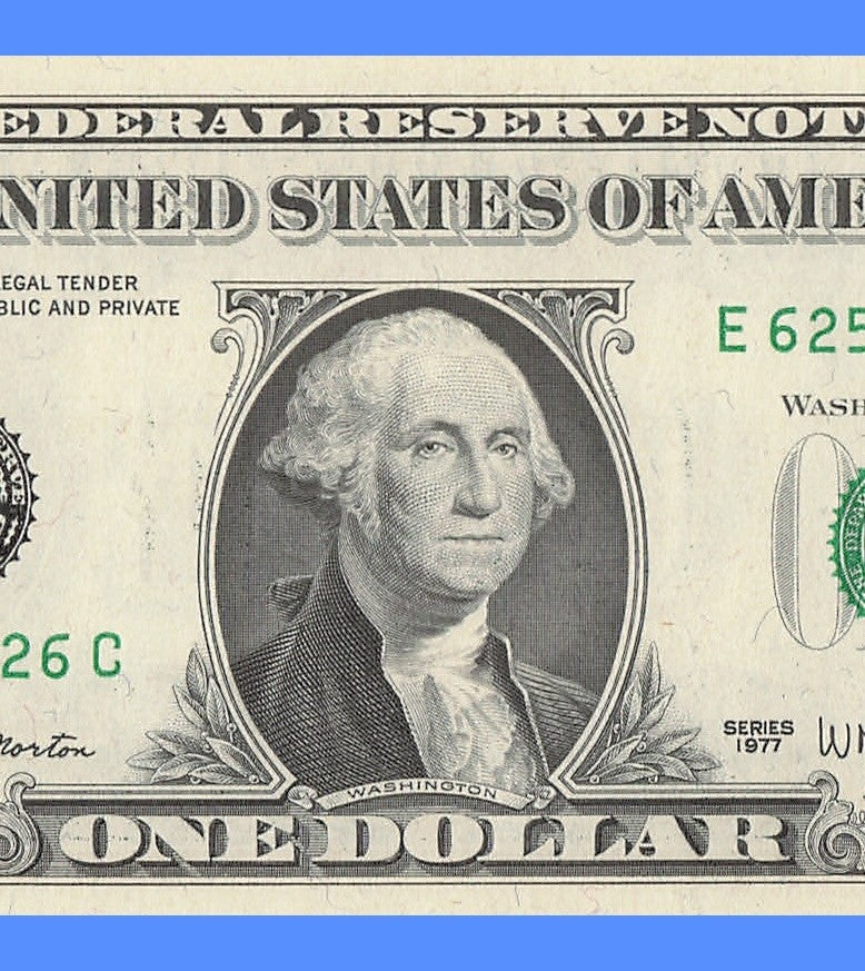 Radar Fancy Serial Number One Dollar Bill 1977 Richmond 1s 2s 5s 6s EC