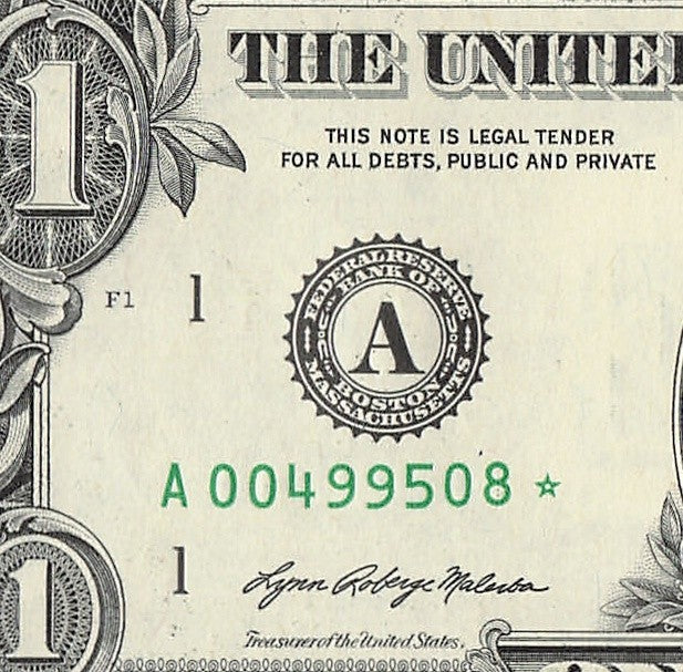 Star Note One Dollar Bill 2021 $1 A* Block Boston Run 1 640K Sheet UNC