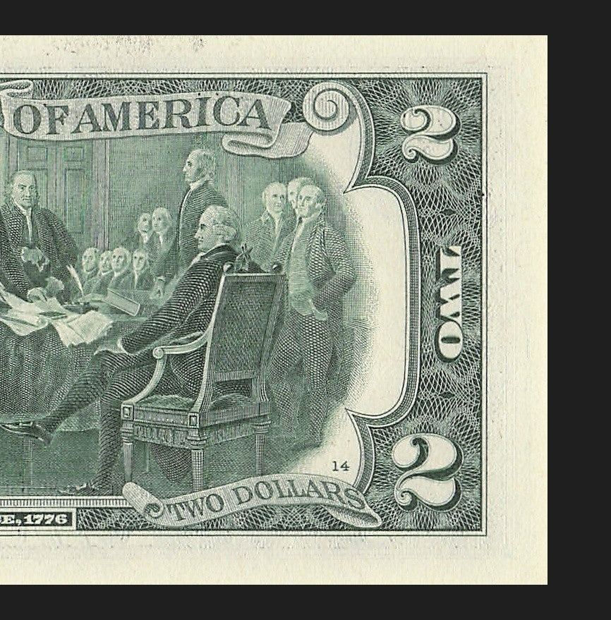 Binary Two Dollar Bill Fancy Serial Number 2017A $2 Binary 3s 5s
