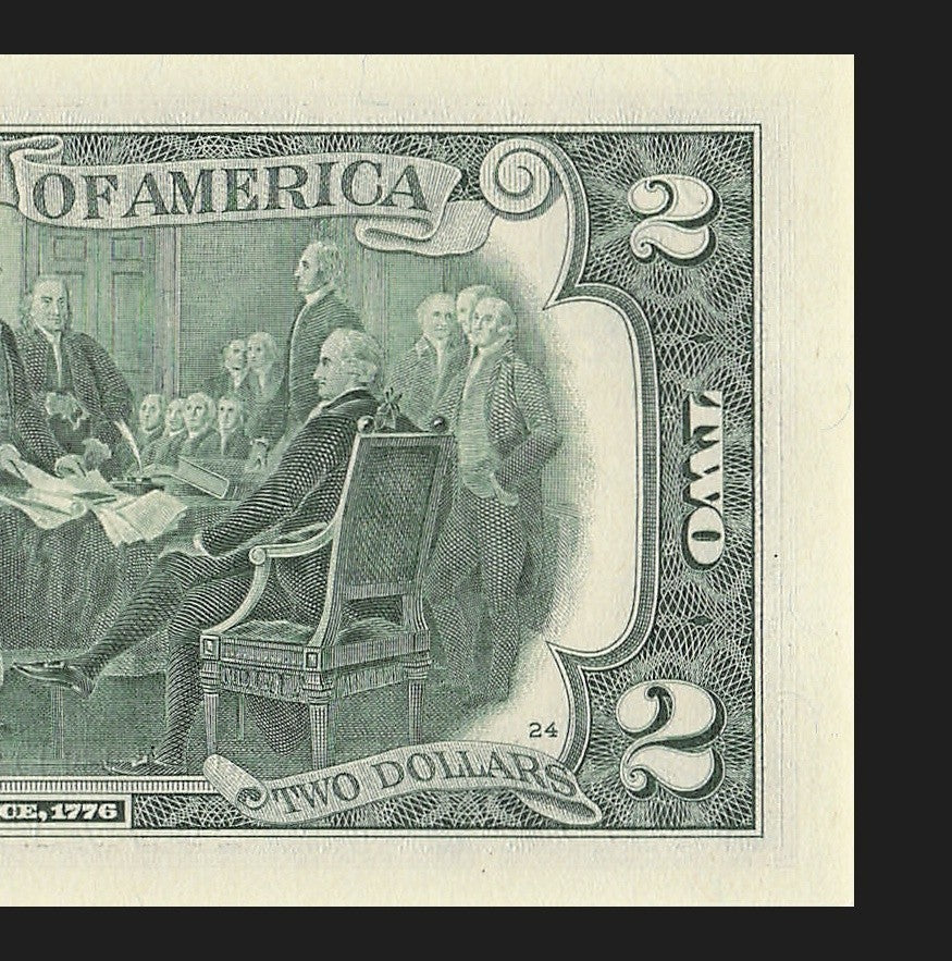 Binary Two Dollar Bill Fancy Serial Number 2017A $2 Dallas Binary 3s 1s