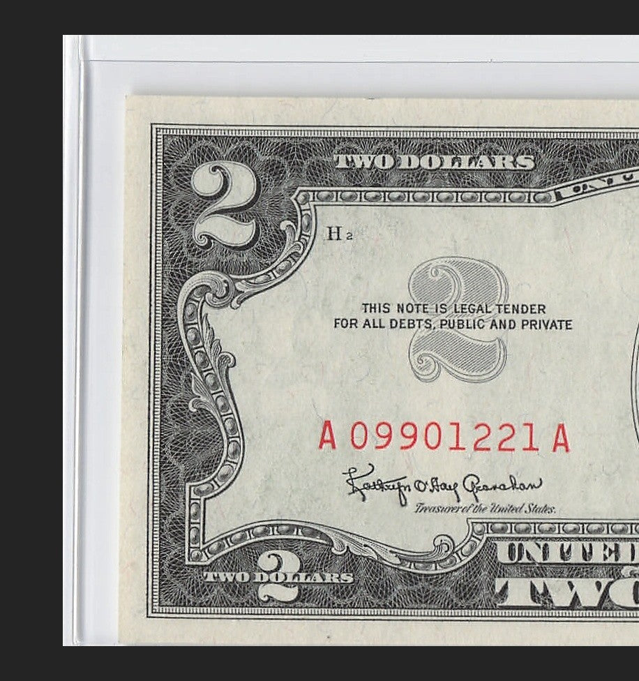 Double Radar Fancy Serial Number Two Dollar Red Seal 1963 0s 1s 2s 9s