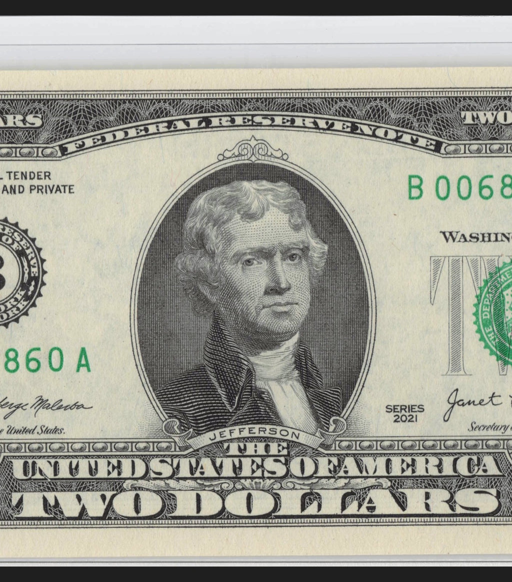 NEW 2021 $2 Flipper Fancy Serial Number Two Dollar Bill 0s 6s 8s Mini Radar