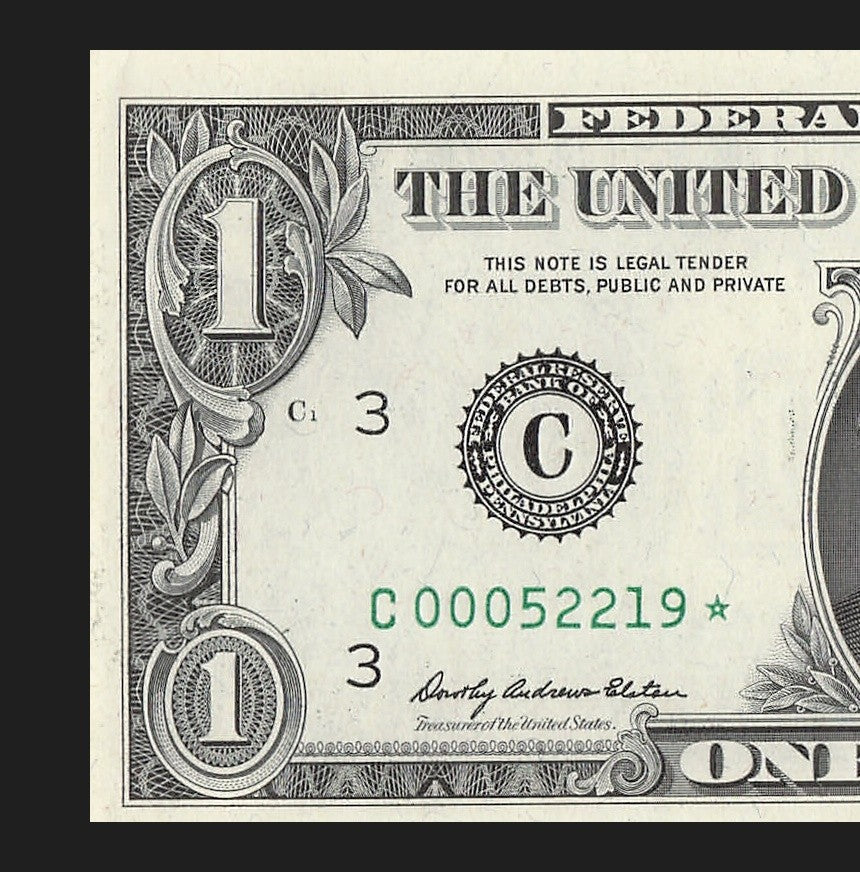 Star Note One Dollar Bill 1969 $1 C* Block Philadelphia Run 1 640K Low Serial