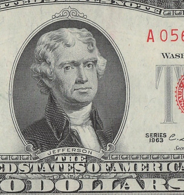 Four in a Row 6s Fancy Serial Number Two Dollar Red Seal 1953A $2 POS 3