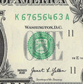 Mini Counting Ladder One Dollar Bill Fancy Serial Number 2021 $1 KA 65 64 63