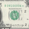 Star Note One Dollar Bill 1969 $1 B* Block New York Run 15 640K UNC Five kind 0s