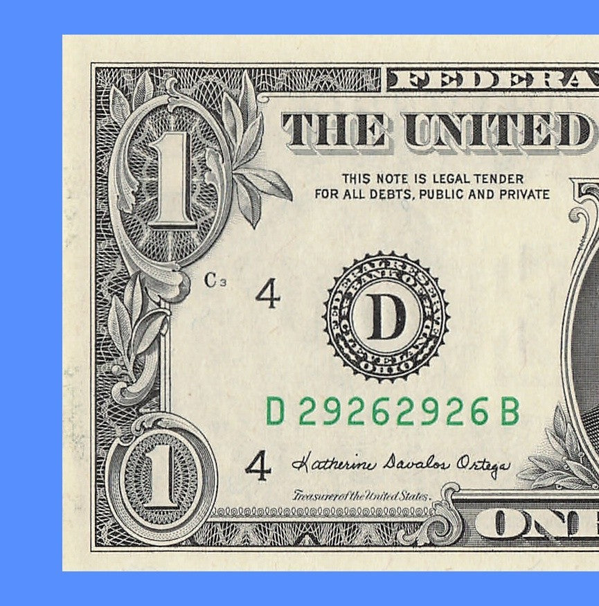 Repeater Fancy Serial Number One Dollar Bill 2s 6s 9s 1988 DB Block Trinary