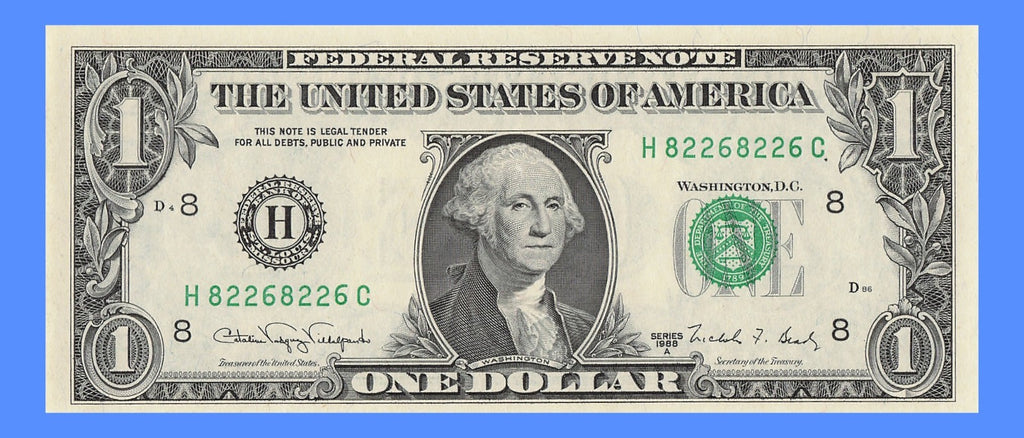 Repeater Fancy Serial Number One Dollar Bill 2s 6s 8s 1988A HC Block