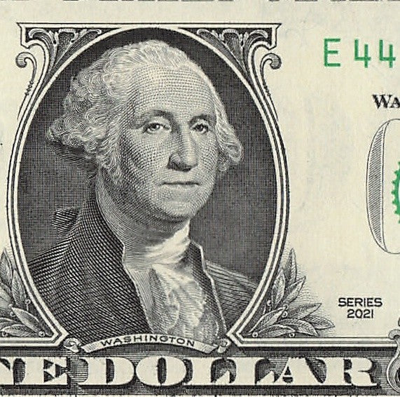 Binary Fancy Serial Number One Dollar Bill 2021 $1 Six of a Kind 4s 9s