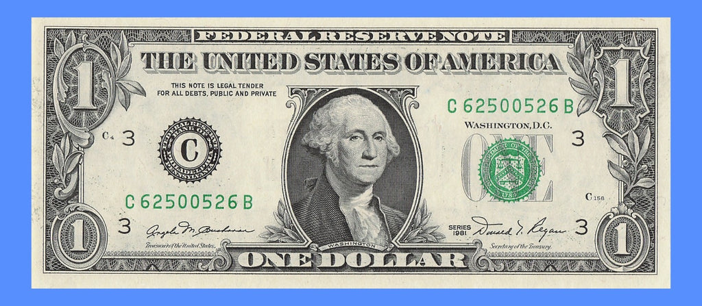 Radar Fancy Serial Number One Dollar Bill 1981 0s 2s 5s 6s  CB