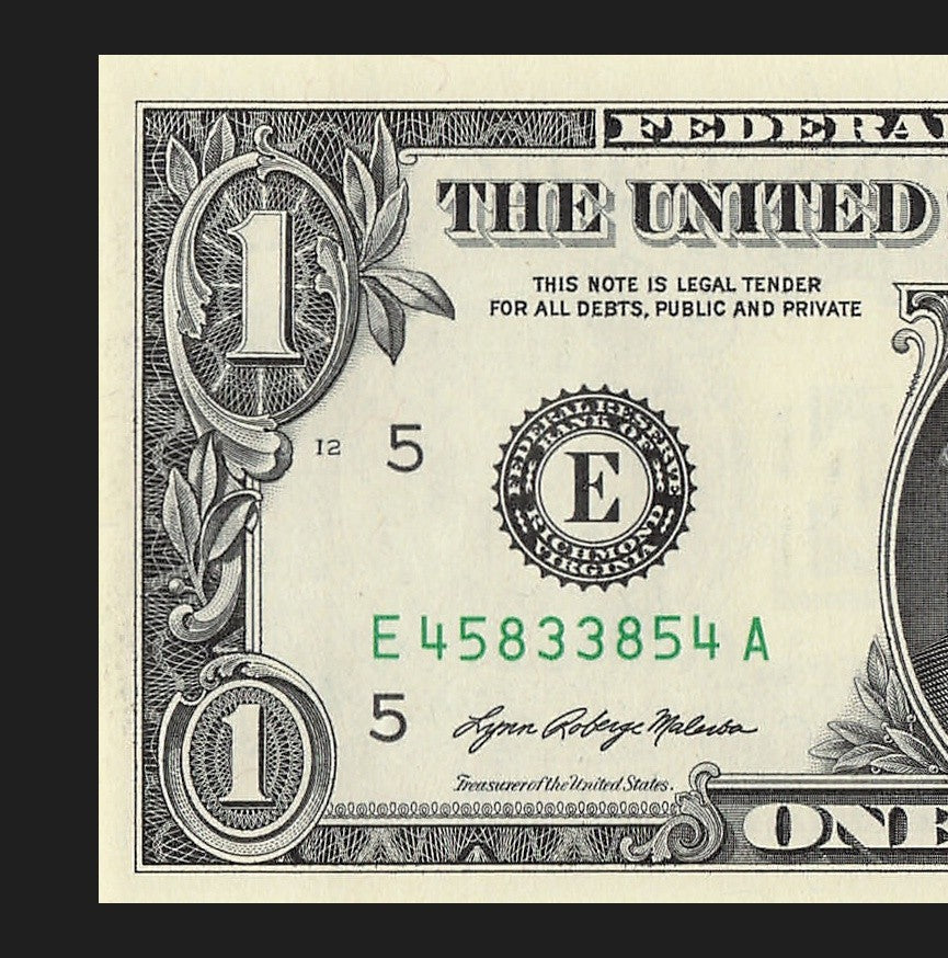 Radar Fancy Serial Number One Dollar Bill 2021 $1 EA Palindrome 3s 4s 5s 8s