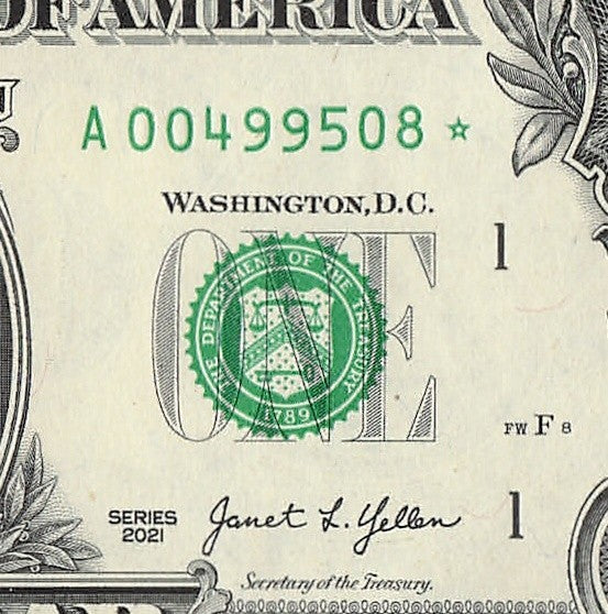 Star Note One Dollar Bill 2021 $1 A* Block Boston Run 1 640K Sheet UNC