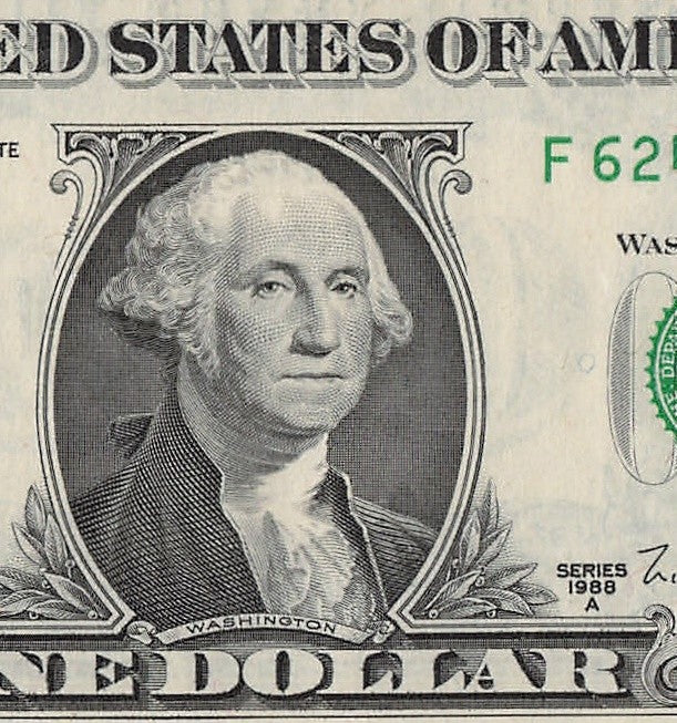 Radar Fancy Serial number One Dollar Bill FX Block X Run 1988A F62444426X