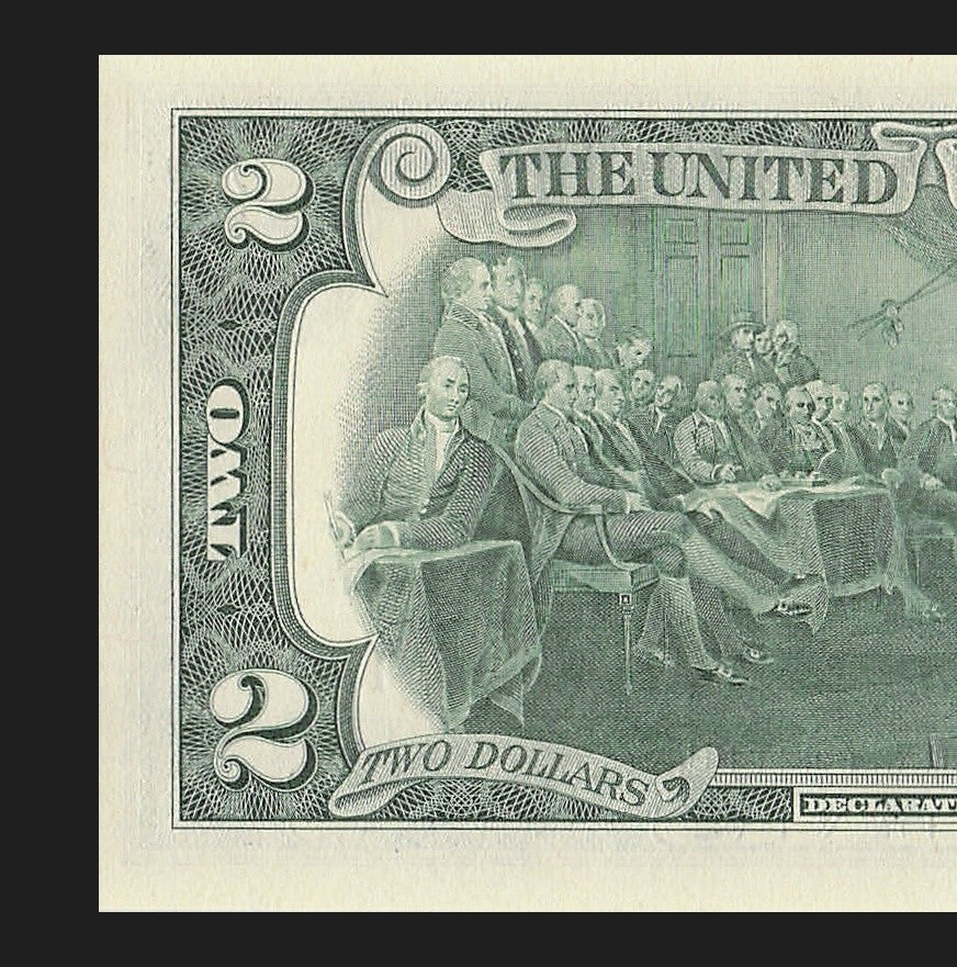 Binary Two Dollar Bill Fancy Serial Number 2017A $2 Dallas Binary 3s 1s