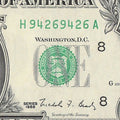 Repeater Fancy Serial Number One Dollar Bill 9s 4s 2s 6s 1988 HA Block