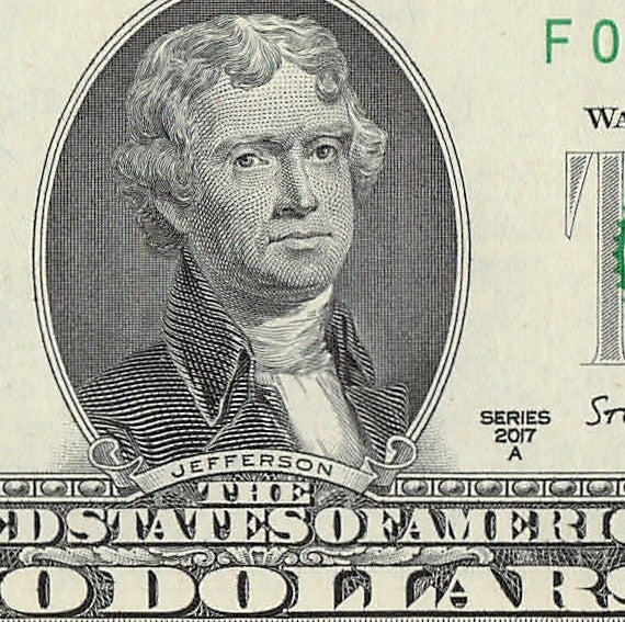 Repeater Two Dollar Bill Fancy Serial Number 2017A $2 Trinary 0s 4s 5s