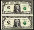 Star Note LOT One Dollar Bills 1999 C* Block Philadelphia Rollover Set