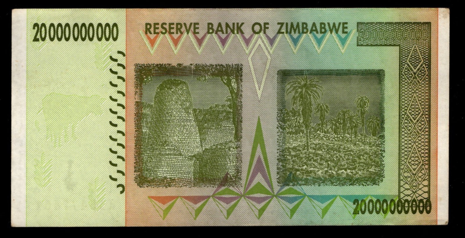 Twenty Billion Dollars Reserve Bank of Zimbabwe XF-AU Condition Lot of 1