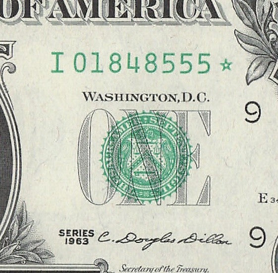 Star Note One Dollar Bill 1963 $1 I* Block Minneapolis Run 1 UNC