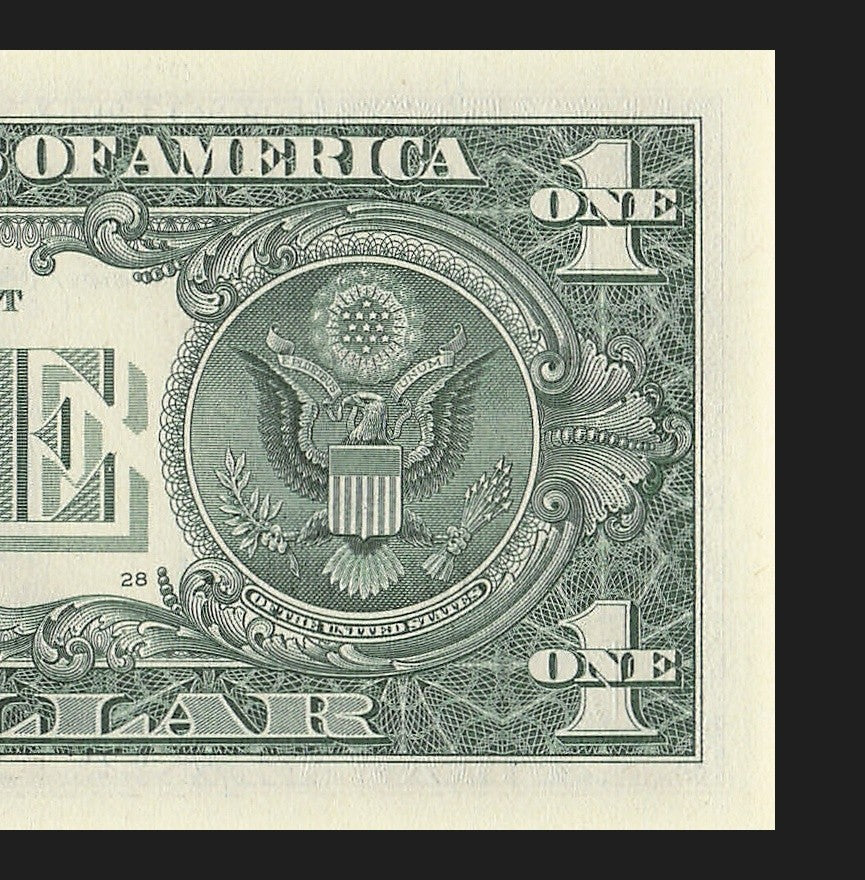 Six in a Row 7s Fancy Serial Number One Dollar Bill EA Block 2021 $1 Trailing