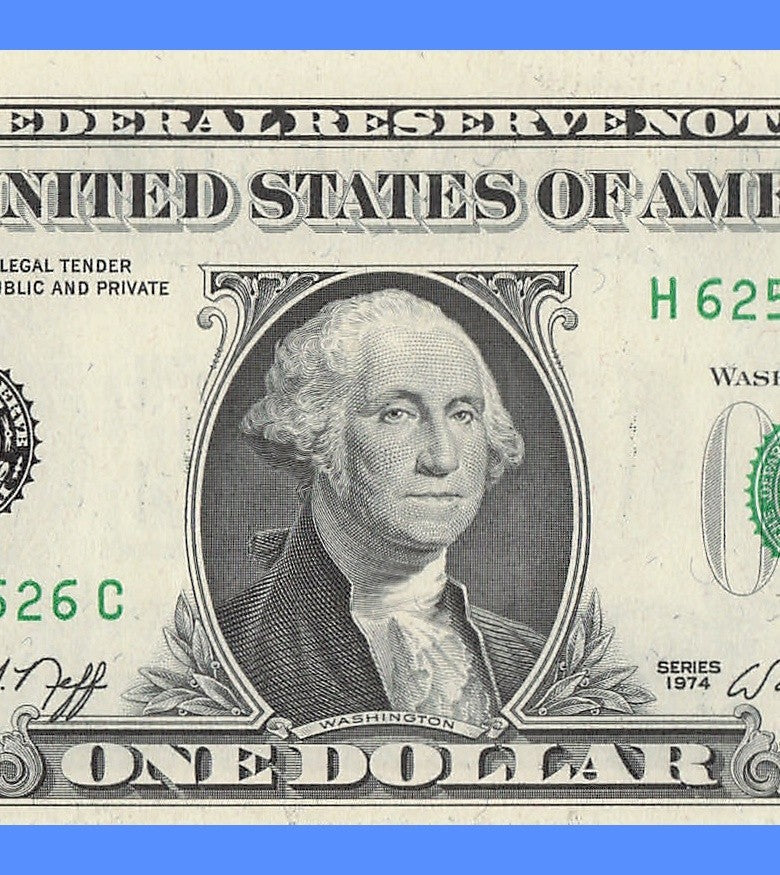 Radar Fancy Serial Number One Dollar Bill 1974 St Louis Trinary 2s 5s 6s HC