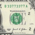 Binary Repeater Fancy Serial Number One Dollar Bill 3s 7s 2021 BA Block $1
